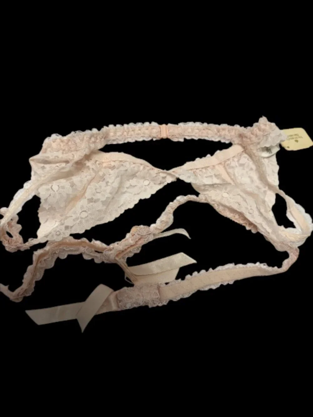 VICTORIA'S SECRET -- NOS, Garter Belt, Pink Lace, Nude Stockings, Vintage 1980
